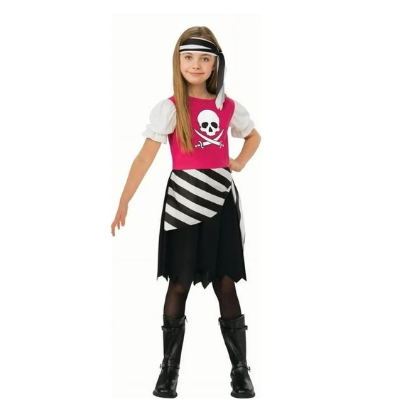 GIRLS PIRATE Costume Halloween Polyester Sizes Small NWT - Picture 1 of 2